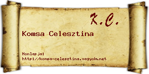 Komsa Celesztina névjegykártya